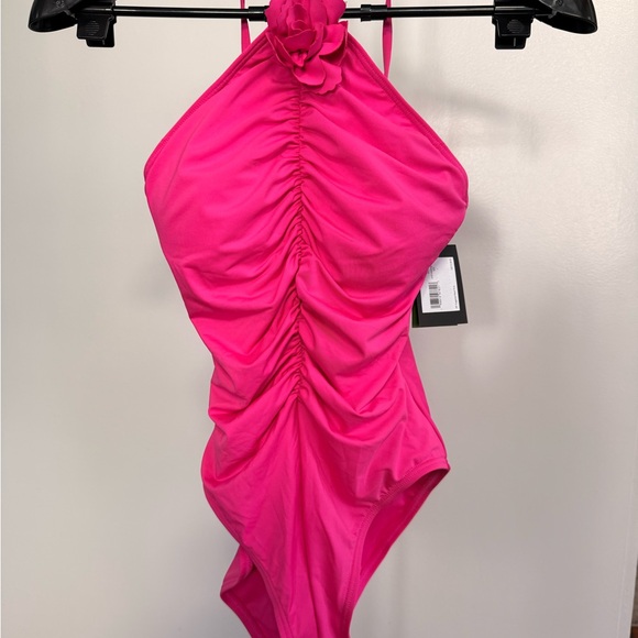 NWT Kate Spade Pink Ruched One Piece Swimsuit - Picture 5 of 13